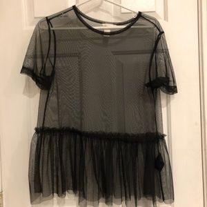 Black Mesh Top